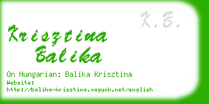 krisztina balika business card